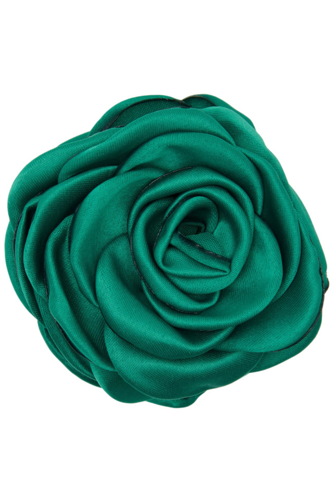 Small Satin Rose hårklemme - Emerald